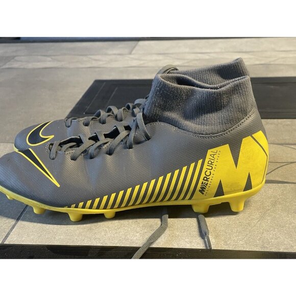 Nike Jr Superfly 6 Club‎ FG MG Soccer Cleats Grey Yellow AH7339-070  Size 11 - Picture 1 of 11